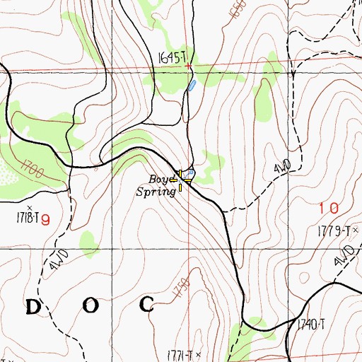 Topographic Map of Boyd Spring, CA