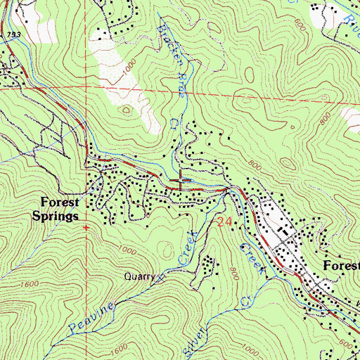 Topographic Map of Bracken Brae Creek, CA