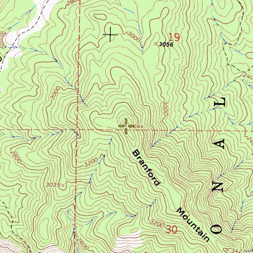 Topographic Map of Branford Mountain, CA