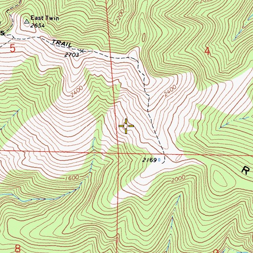 Topographic Map of Branstetter Ridge, CA