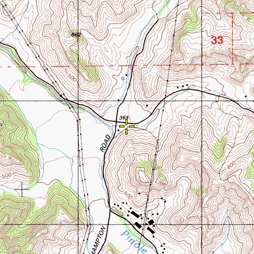 Topographic Map of Briones Valley School, CA