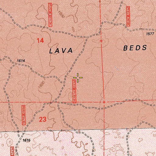 Topographic Map of Brockman Flat Lava Beds, CA