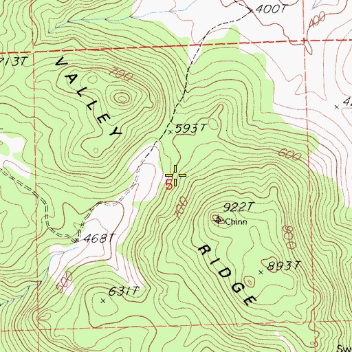 Topographic Map of Browns Valley Ridge, CA