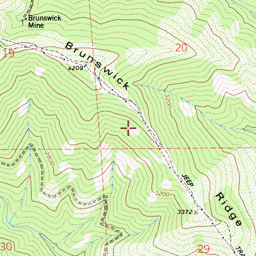 Topographic Map of Brunswick Ridge, CA