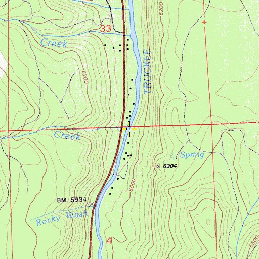 Topographic Map of Brush Creek, CA