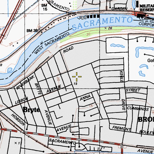 Topographic Map of Bryte Elementary School, CA