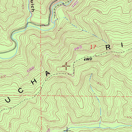 Topographic Map of Bucha Ridge, CA
