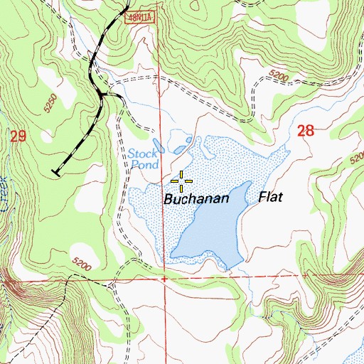 Topographic Map of Buchanan Flat, CA