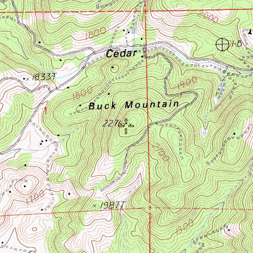 Topographic Map of Buck Mountain, CA