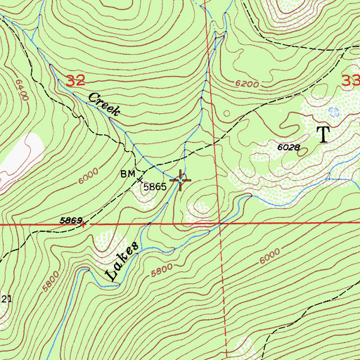 Topographic Map of Buckskin Creek, CA