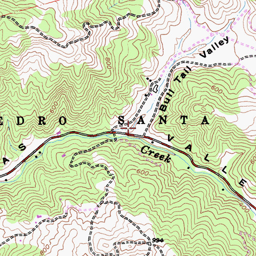 Topographic Map of Bull Tail Valley, CA