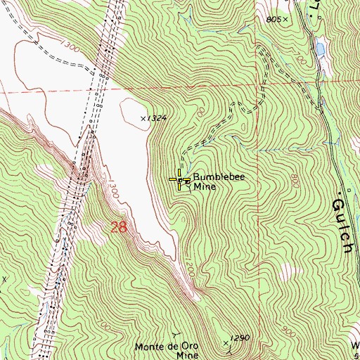 Topographic Map of Bumblebee Mine, CA