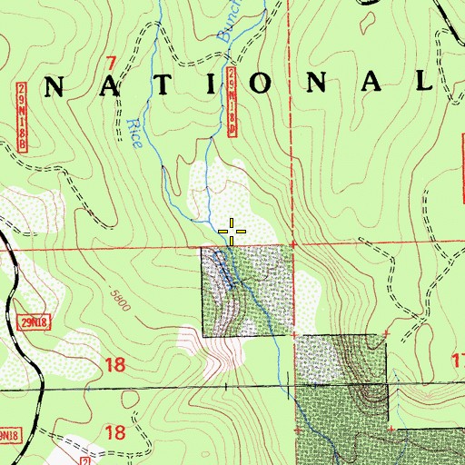 Topographic Map of Bunchgrass Creek, CA