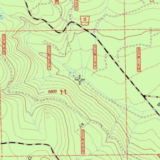 Topographic Map of Bunchgrass Creek, CA