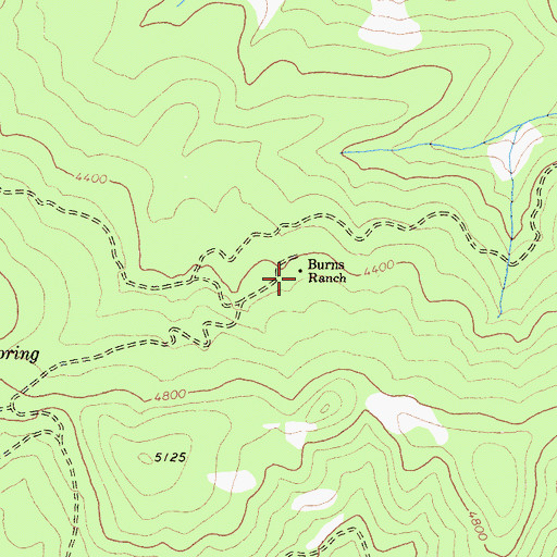 Topographic Map of Burns Ranch, CA