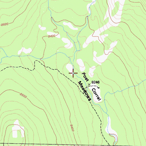 Topographic Map of Burnt Corral Creek, CA