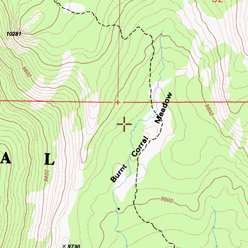 Topographic Map of Burnt Corral Meadow, CA