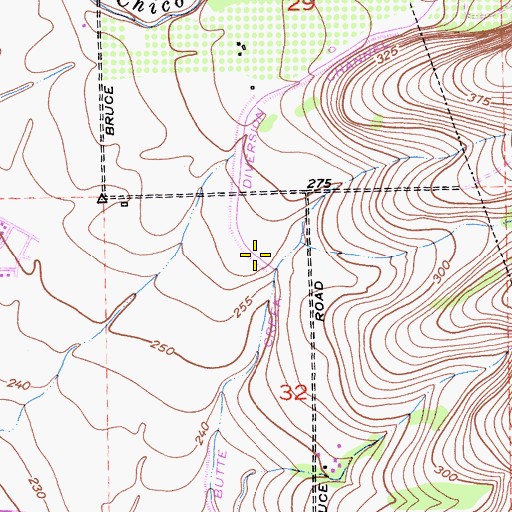 Topographic Map of Butte Creek Diversion Channel, CA