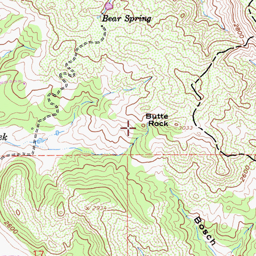 Topographic Map of Butte Rock, CA