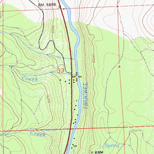 Topographic Map of Cabin Creek, CA