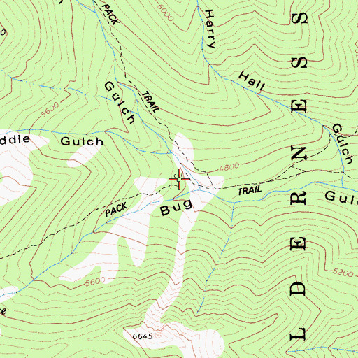 Topographic Map of Cabin Gulch, CA
