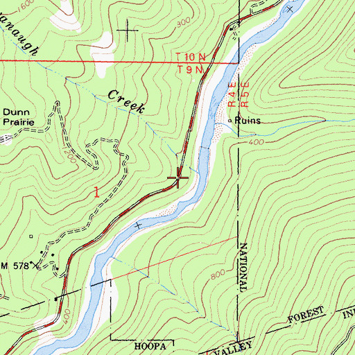 Topographic Map of Cacanaugh Creek, CA