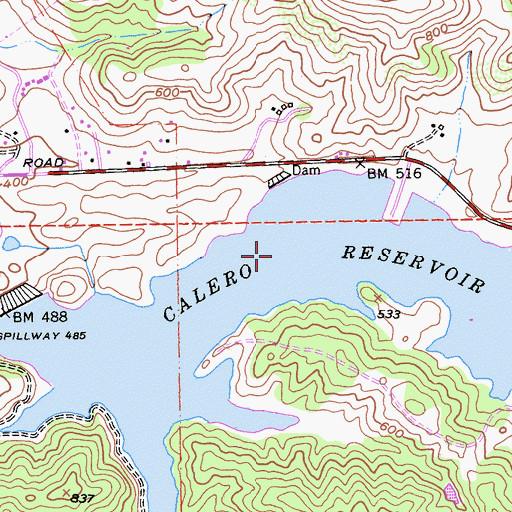 Topographic Map of Calero Reservoir, CA