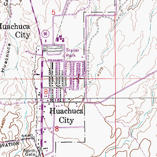 Topographic Map of Fairbanks Park, AZ