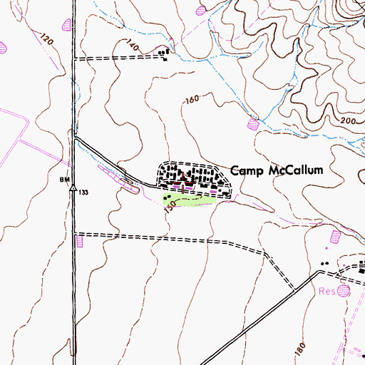 Topographic Map of Camp McCallum, CA