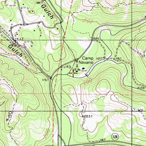 Topographic Map of Camp Navarro, CA