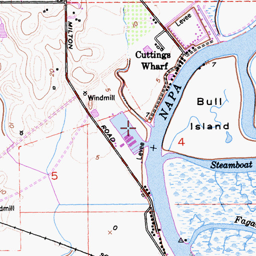 Topographic Map of Carneros Creek, CA