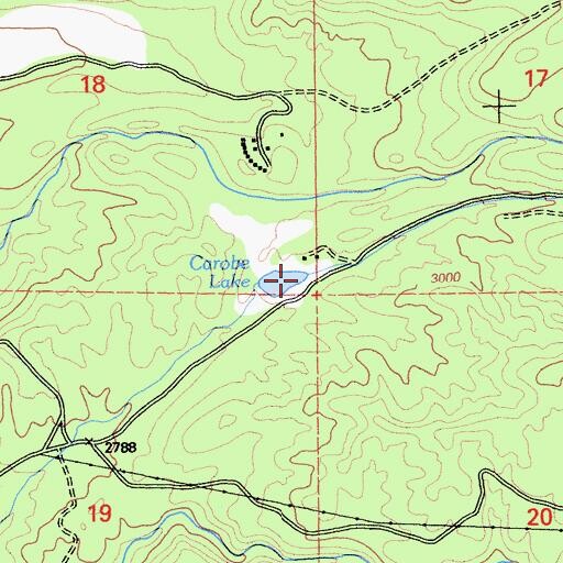 Topographic Map of Carobe Lake, CA