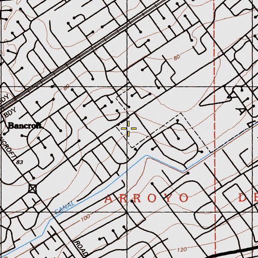 Topographic Map of Carondelet High School, CA