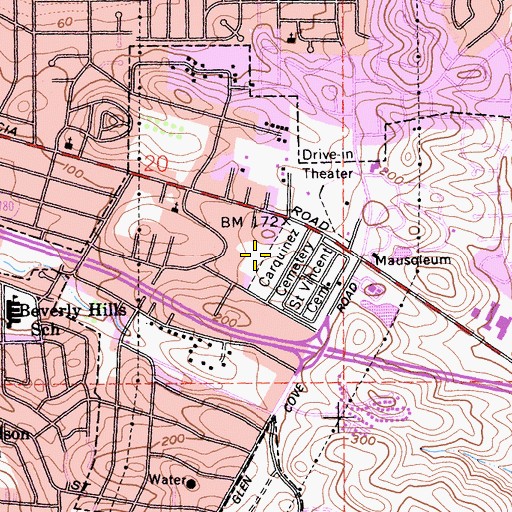 Topographic Map of Carquinez Cemetery, CA