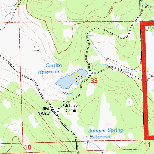 Topographic Map of Catfish Reservoir, CA