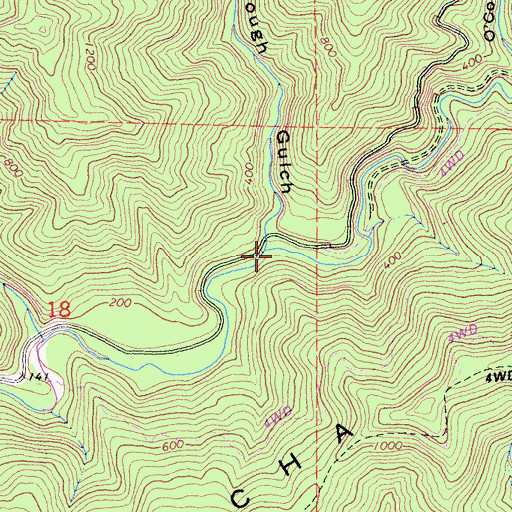 Topographic Map of Cavanough Gulch, CA