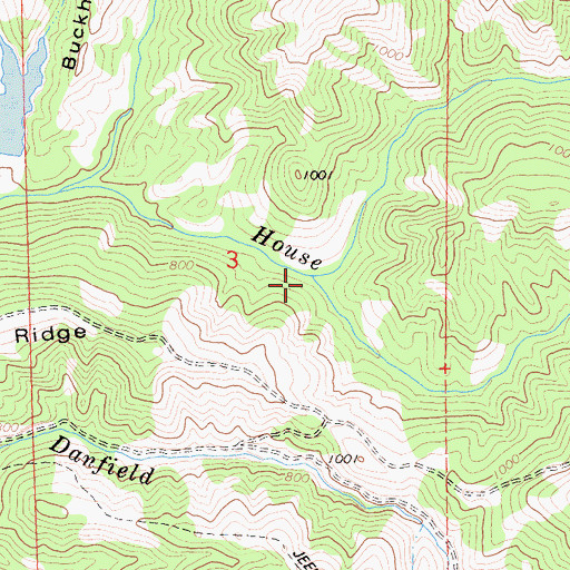 Topographic Map of Cedar Creek, CA