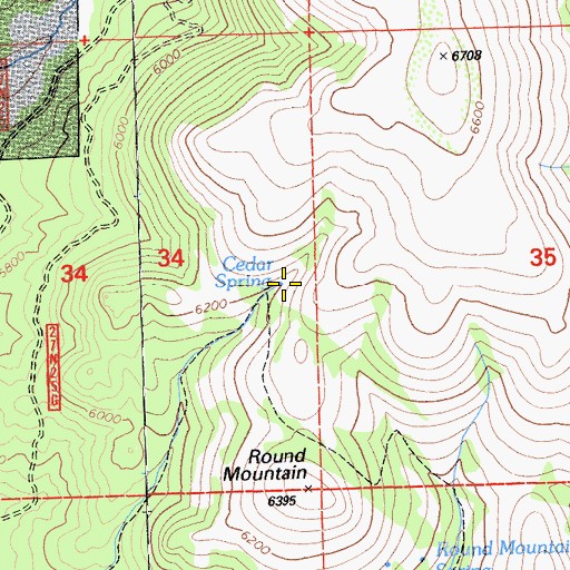 Topographic Map of Cedar Spring, CA