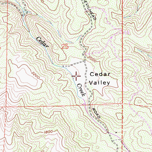 Topographic Map of Cedar Valley, CA