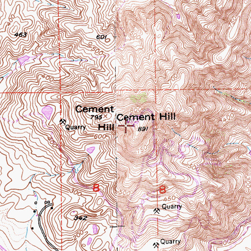 Topographic Map of Cement Hill, CA