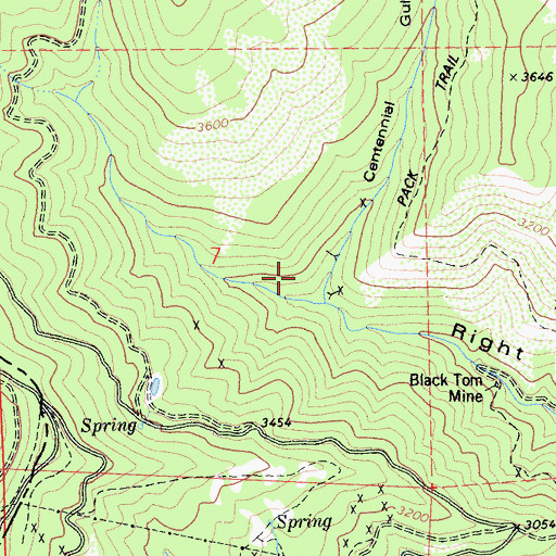 Topographic Map of Centennial Gulch, CA