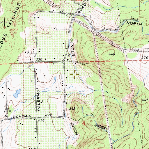 Topographic Map of Center Ditch, CA