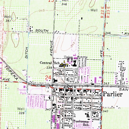 Topographic Map of Mathew J Brletic Elementary School, CA