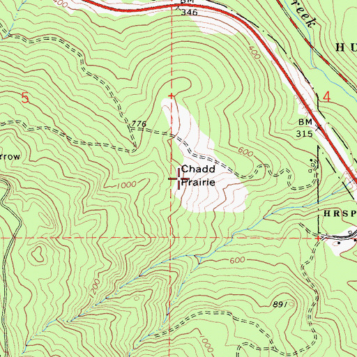 Topographic Map of Chadd Prairie, CA