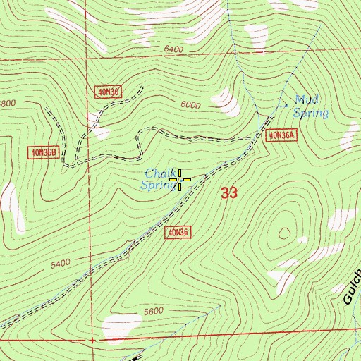 Topographic Map of Chalk Spring, CA