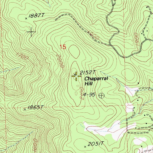 Topographic Map of Chaparral Hill, CA