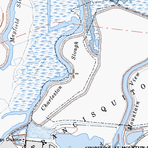 Topographic Map of Charleston Slough, CA