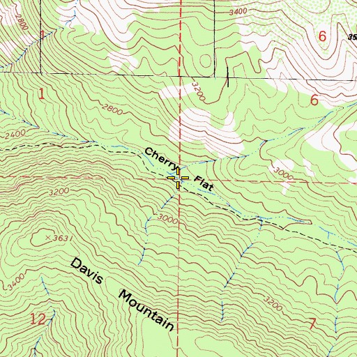 Topographic Map of Cherry Flat, CA