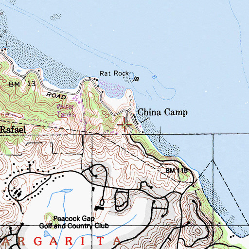 Topographic Map of China Camp, CA