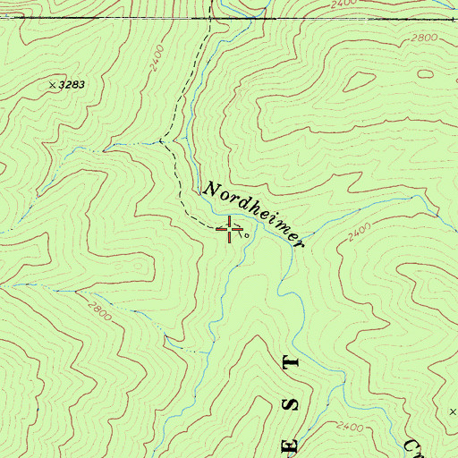 Topographic Map of China Creek, CA